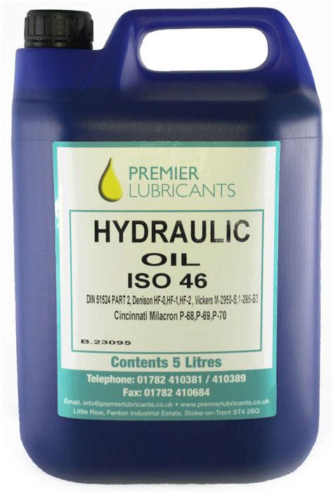 <b>Specification</b> - <b>Oil</b> : <b>Hydraulic</b> <b>Oil</b> HLP <b>46</b>, DIN 51524/2, containing zinc. . Hydraulic oil 46 specification